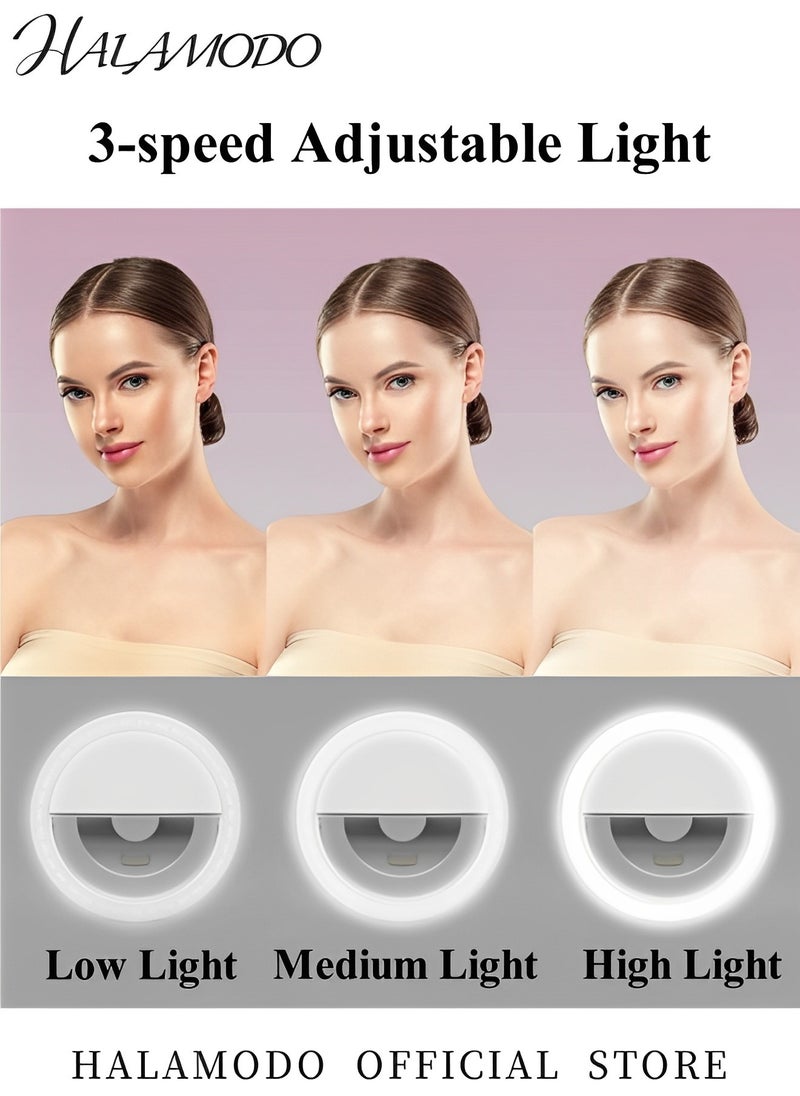 HALAMODO 36 LED High Power Rechargeable Clip Fill Video Conference Light with Front & Back Clip Adjusted 3 Light Modes for Phone iPhone Android iPad Laptop  - Image 3