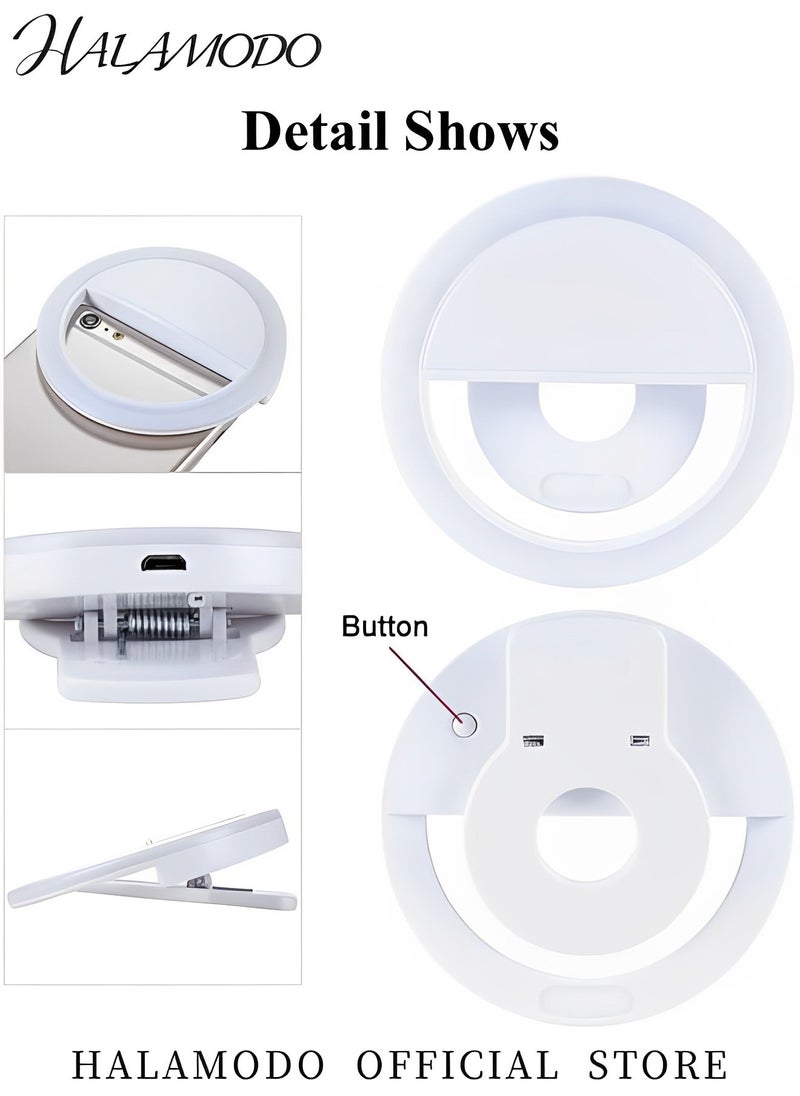 HALAMODO 36 LED High Power Rechargeable Clip Fill Video Conference Light with Front & Back Clip Adjusted 3 Light Modes for Phone iPhone Android iPad Laptop  - Image 4