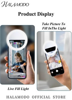 HALAMODO 36 LED High Power Rechargeable Clip Fill Video Conference Light with Front & Back Clip Adjusted 3 Light Modes for Phone iPhone Android iPad Laptop  - Image 5