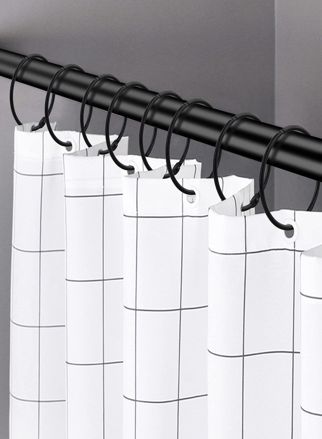 TCMAO 24 Pack Shower Curtain Rings, Rustproof Decorative Metal Round Shower Curtain Hooks for Bathroom Shower Rod (Black) - Image 2