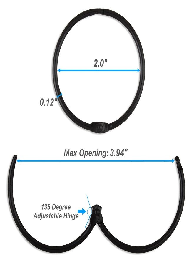 TCMAO 24 Pack Shower Curtain Rings, Rustproof Decorative Metal Round Shower Curtain Hooks for Bathroom Shower Rod (Black) - Image 4
