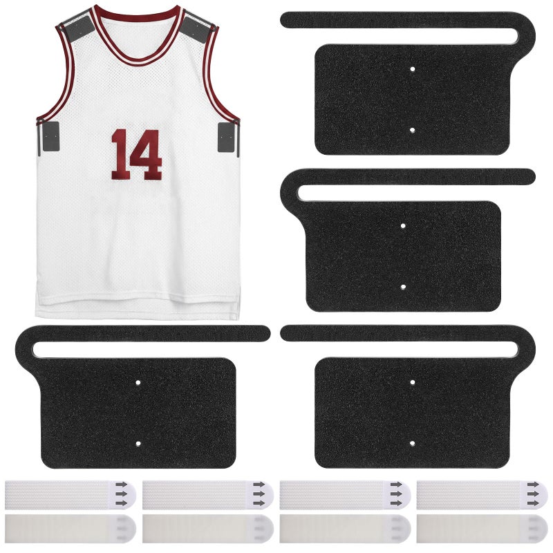 ElectricWise Strong Adhesive Invisible Jersey Hanger for Wall - 4 Pack No Drill Jersey Frame Display, Damage Free Hanging for 1-2 lbs Weight, Perfect for Sports Jerseys Display Case & Memorabilia - Image 1