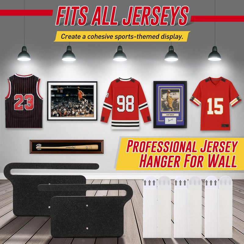 ElectricWise Strong Adhesive Invisible Jersey Hanger for Wall - 4 Pack No Drill Jersey Frame Display, Damage Free Hanging for 1-2 lbs Weight, Perfect for Sports Jerseys Display Case & Memorabilia - Image 2