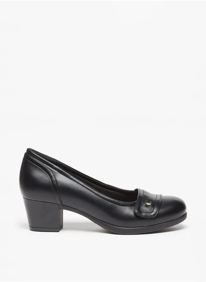 Le Confort Womens Solid Slip-On Shoes With Block Heels