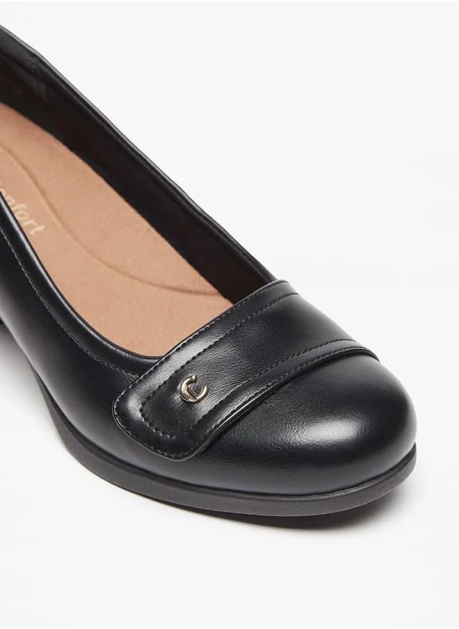 Le Confort Womens Solid Slip-On Shoes With Block Heels