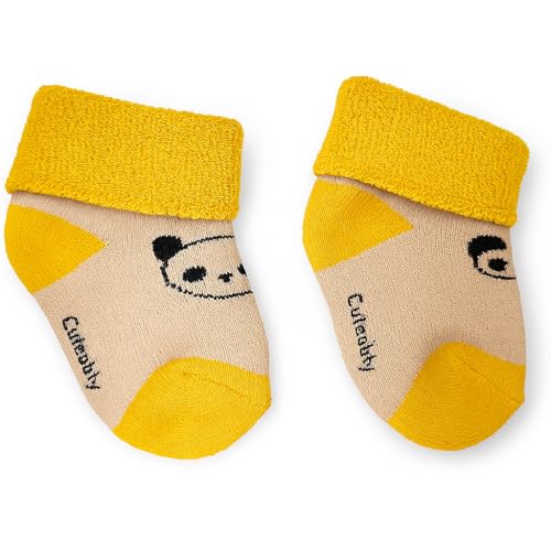 CUTEABLY Newborn Baby Winter Socks – Extra Soft Warm Cotton for Winters (0–12 Months, Unisex) (IN, Age, 6 Months, 12 Months, 6, Multicolour) - Image 4