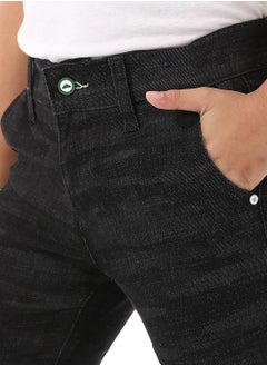 Andora Patterned Fly Zipper Button Boys Black Short  - Image 4