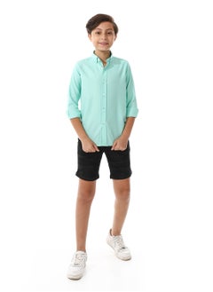 Andora Patterned Fly Zipper Button Boys Black Short  - Image 5