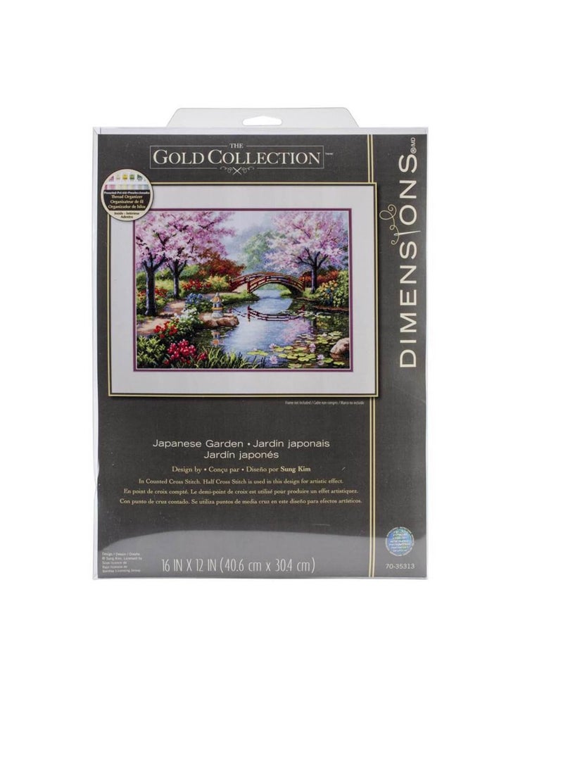 Dimensions Gold Collection Counted Cross Stitch Kit Japanese Garden - Image 3