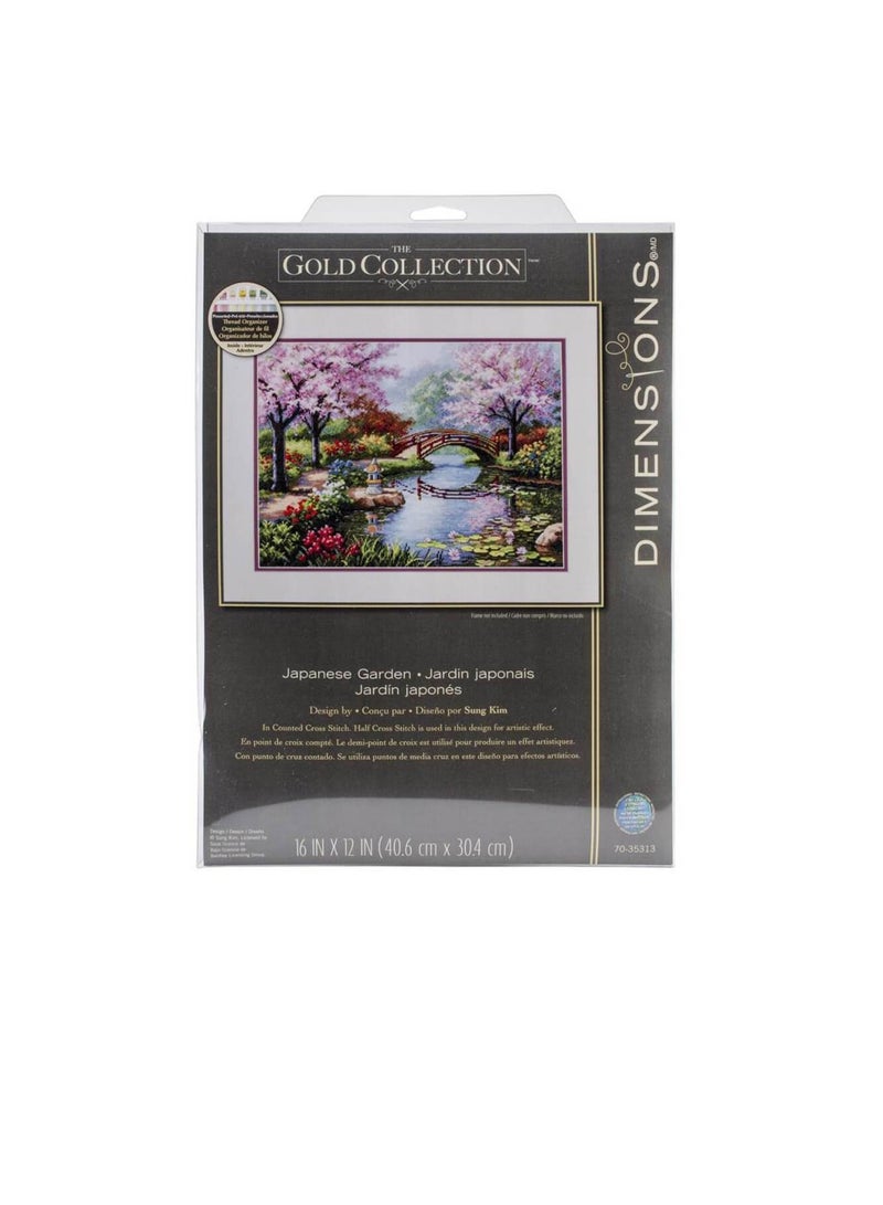Dimensions Gold Collection Counted Cross Stitch Kit Japanese Garden - Image 1