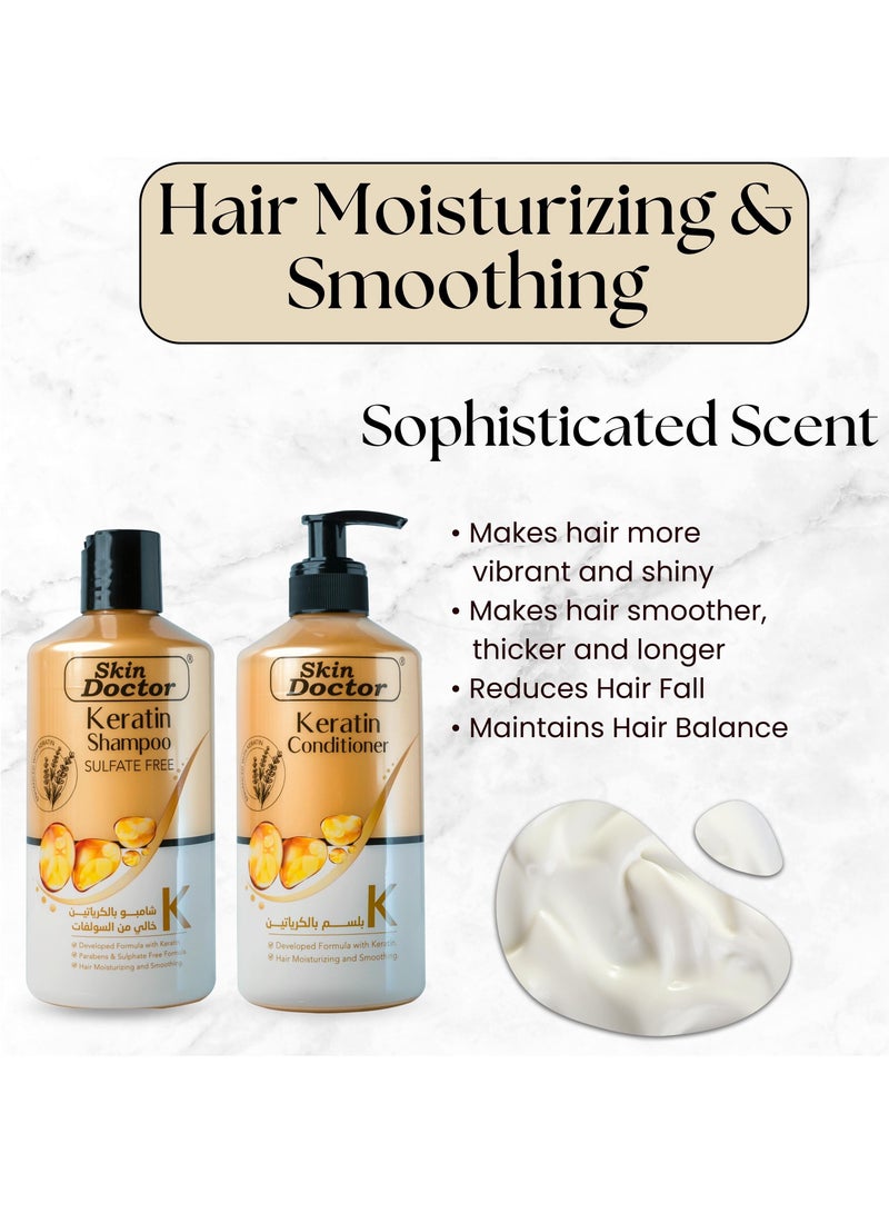 Skin Doctor Keratin Set - Shampoo And Conditioner Hair Treatment - Parabens And Sulphate Free - for Curly Wavy and Straight Hair - Product For Dry Damaged or Color Treated Hair - Moisturizing And Smoothing - ( 5  - Image 4