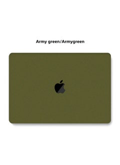 Generic Protective Case For MacBook Pro Apple Laptop Protective Case Frosted Quicksand Cream Leather Case Color Painting-Color:Quicksand-Army Green-Applicable Model:Hollow Pro13(A1278)  - Image 1