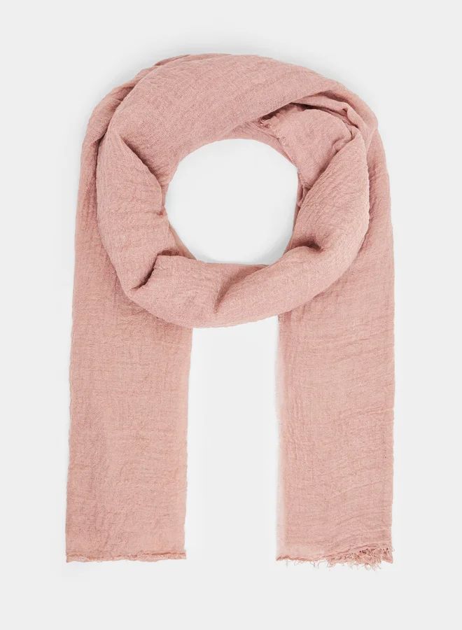 Amirah  Pink Raw Edge Textured Hijab for Women | Best Price UAE