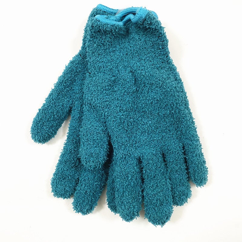 Hot-Sale Dust-Removing Gloves, Coral Fleece, Multicolor Peacock green one Peacock green one