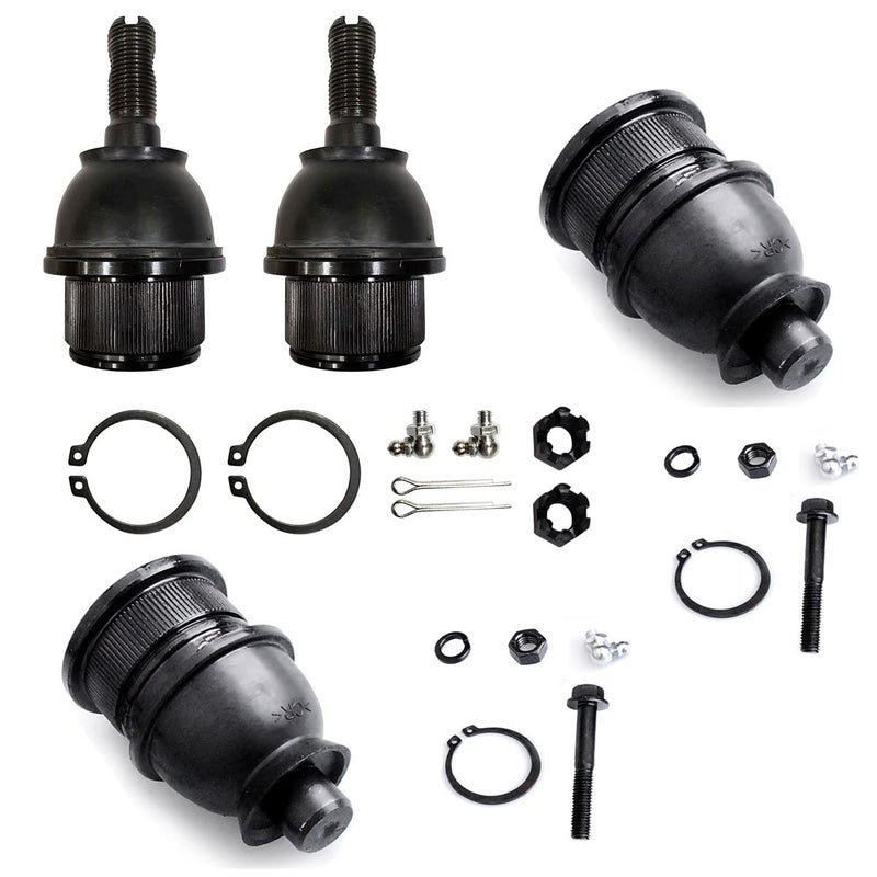 4 Pack Front Lower Upper Ball Joint Kit for Chevrolet Trailblazer 0209 SSR 0306 for GMC Envoy 0209 Saab 97x 0509 K6663 Lower Ball Joint K6664 Upper Ball Joint