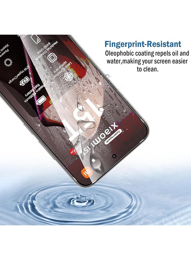 2 Pcs Xiaomi 15T Pro 5G Screen Protector, With 2 Pcs Camera Protective Film, 9H Tempered Glass Screen Protector for Xiaomi 15T Pro 5G, Full Coverage Bubble-Free Tempered Film, Anti-Scratch Film - Image 4