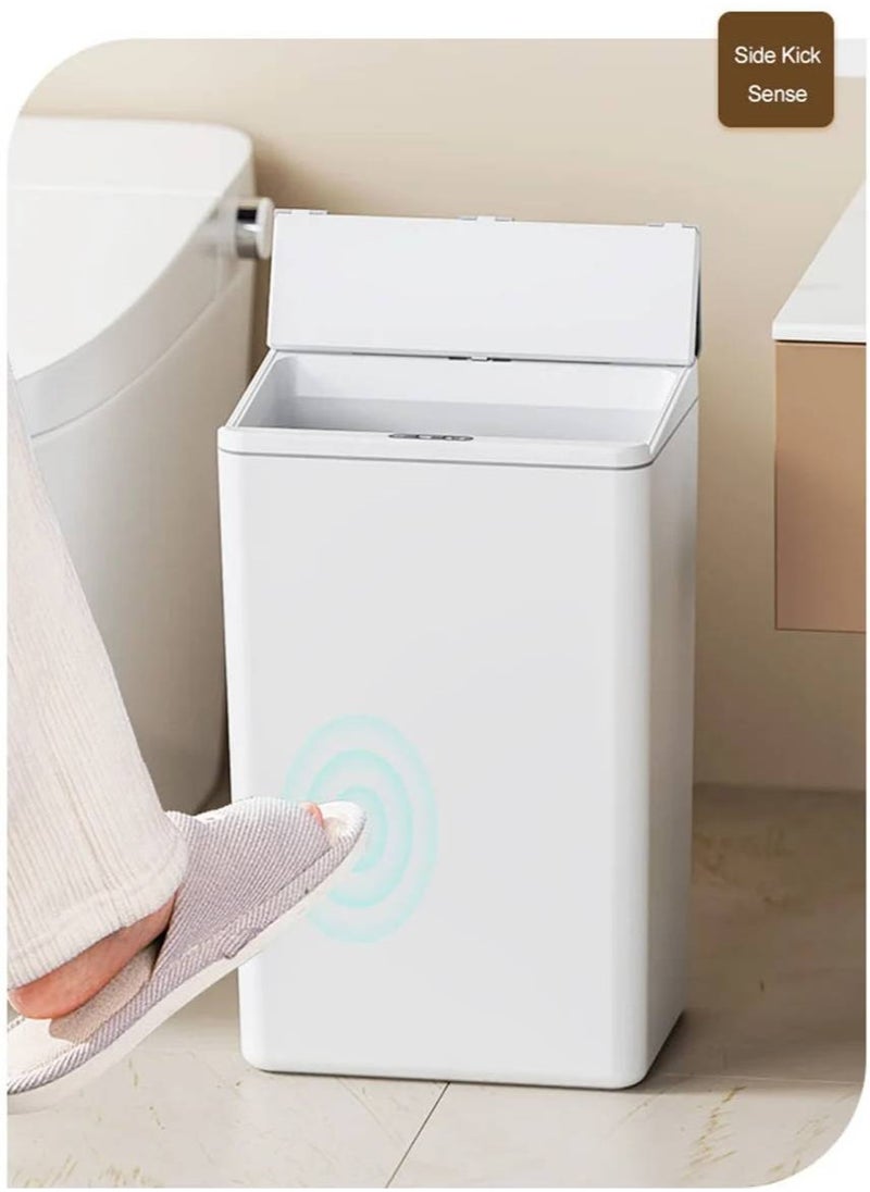 17L Induction Trash Can With Night Light Type-C Recharging Automatic Wastebin For Bathroom Kitchen Toilet Wastebasket Smart Home