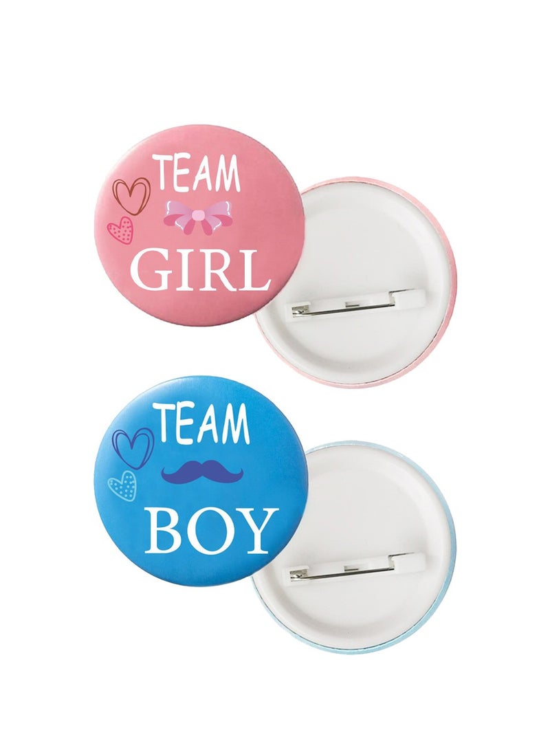 Captaintech 20-Piece Baby Gender Reveal Party Badges, Gender Reveal Pins Interactive Games, Team Boy/Team Girl ons, Perfect for Home/Party/Outdoor Events, Party Supplies and Party Favors - Image 2