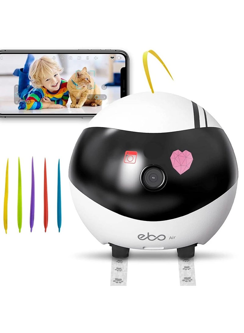 Enabot Enabot® EBO Air -Home Surveillance Pet Robot , 2 Way Talk, Night Vison, Wireless APP Remote Control Indoor Surveillance Robot, Movable Rechargeable Cam for Dog/Cat/Baby, SD Card Storage. [Full Pack Set + 12 Months International Warranty] - Image 2