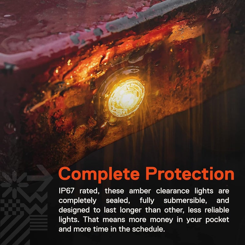ONLINE LED STORE TRUE MODS 2pc 3/4" Inch Round Amber Trailer 12V LED Marker Light - IP67 Waterproof - Image 5