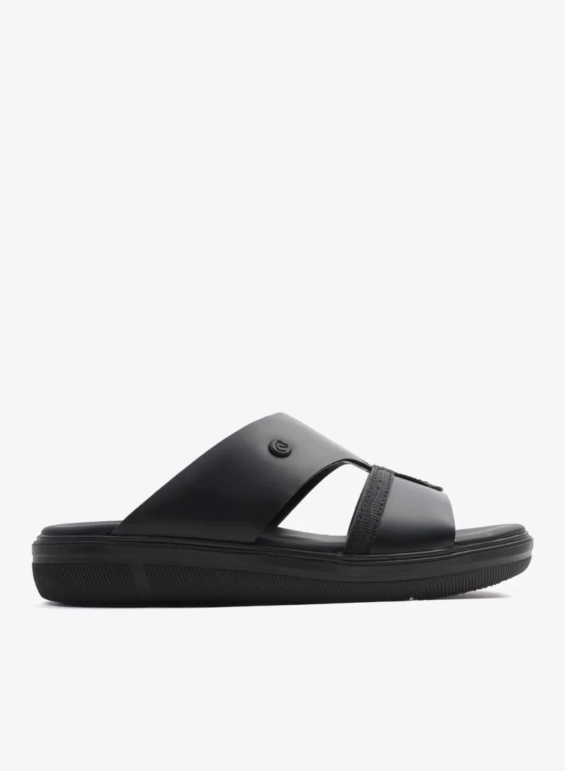 UOMO CAVALIER SLEEK ARABIC LEATHER SANDALS MEN'S BLACK