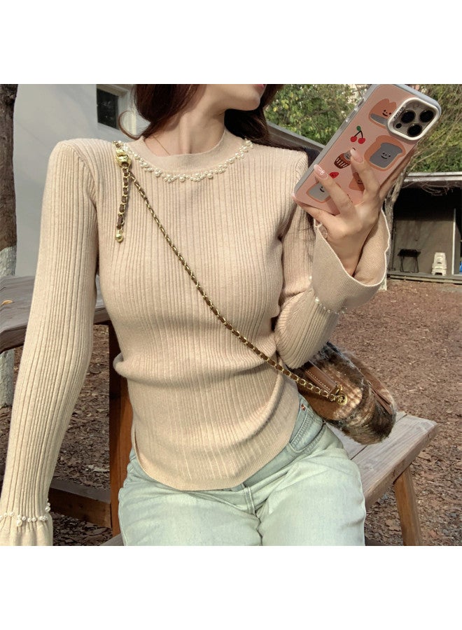 Modal Sweet And Stylish Spring And Autumn Soft Comfortable Fashionable Korean-Style Inner Wear Slim Fit Women'S Knitwear Top - Image 5