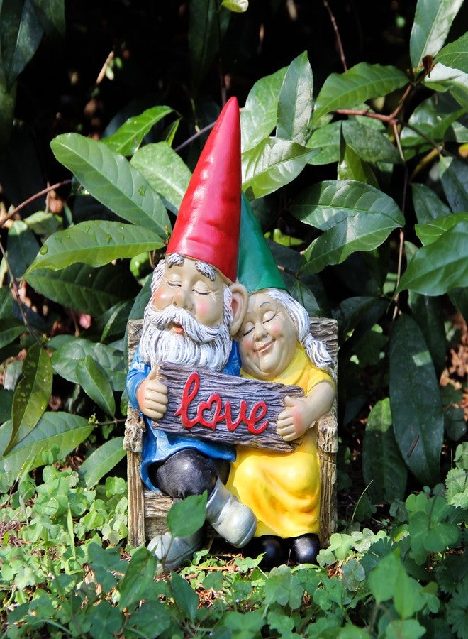 Smadeer Garden gnome statue for outdoor decor,Couple in love gnomes figurine for patio lawn yard garden outdoor decoration,garden sculptures & statues,knome romantic indoor ornament forever lover gift - Image 4