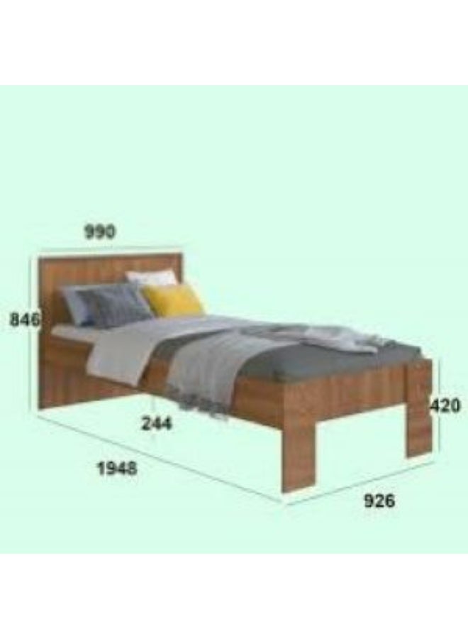 ارت ان  سرير مفرد خشب مودرن خشب لغرف النوم لون ابيض 194.8*84.6*92.6 - Image 3