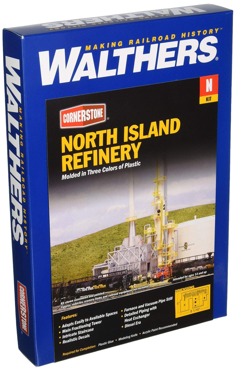 Walthers Cornerstone North Island Oil Refinery 933-3219 N Scale Model Railroad - Structure Kit