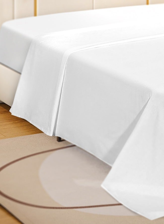 القيلولة زين ملاءات سرير مسطحة من القطن المصري الخالص بنسبة 100%، فائقة النعومة، عدد خيوط 800 عالية الجودة، قطن ناعم ومريح، مقاوم للبهتان والتجاعيد، ملاءات سرير بيضاء - Image 2