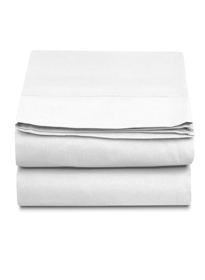 القيلولة زين ملاءات سرير مسطحة من القطن المصري الخالص بنسبة 100%، فائقة النعومة، عدد خيوط 800 عالية الجودة، قطن ناعم ومريح، مقاوم للبهتان والتجاعيد، ملاءات سرير بيضاء - Image 5