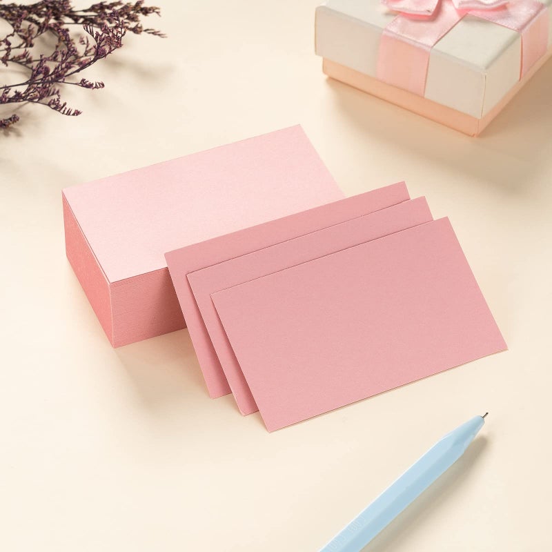 Topeen 100 Pack Thick Paper Cardstock Blank Heavy Cards Stock for Invitations, Greeting Cards Making, Postcards, Photos, 250GSM Thick Paper (Pink, 3x5 inches) - Image 3