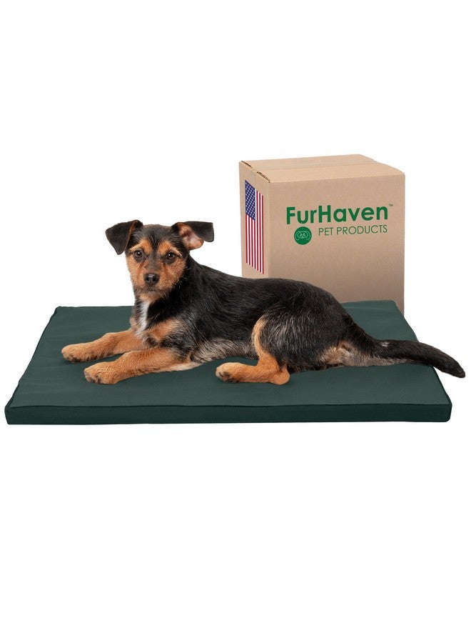 Furhaven WaterResistant Dog Bed For Extra Small Dogs W/ Removable Washable Cover, Perfect For Crates & Kennels, For Dogs Up To 12 Lbs  TwoTone Reversible Crate Pad  Green/Gray, Extra Small - Image 1