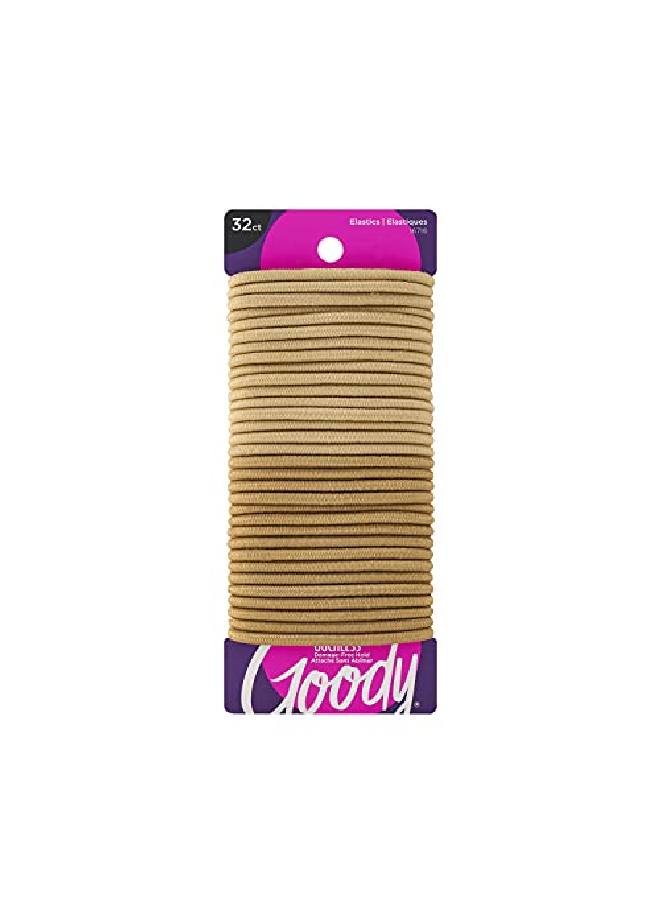 Goody Ouchless Elastic Hair Tie 32 Count Blonde 4Mm For Medium Hair Slideproof Painfree Hair Accessories For Men Women Boys And Girls Perfect For Long Lasting Braids Ponytails And More - Image 2