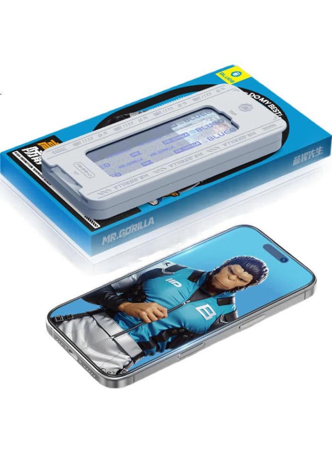 Blueo Blue Gorilla Tempered Glass Screen Protector For Iphone 16, High-Definition, Dust-Free Installation, Shatterproof, Anti-Fingerprint Protective Film - Image 1