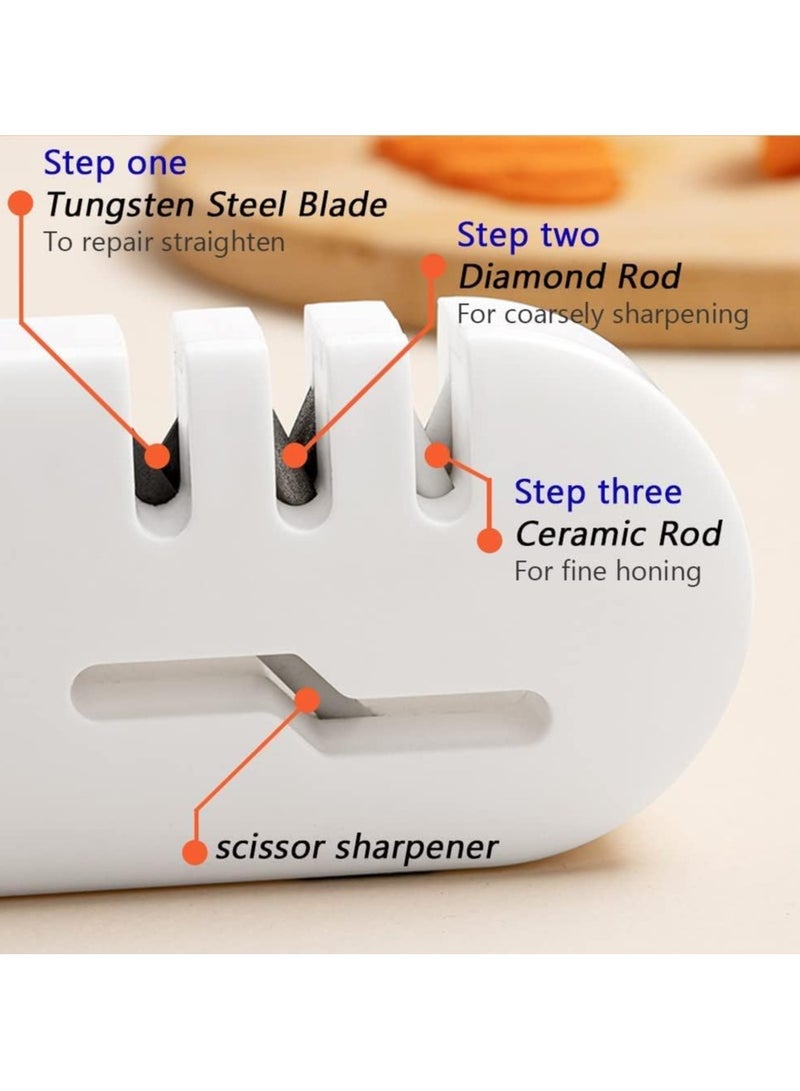Knife and scissor Sharpener ,4-in-1 Kitchen Knife Accessories: 3-Stage Knife Sharpener Helps Repair, Restore, Polish Blades (Assorted Color) - Image 2