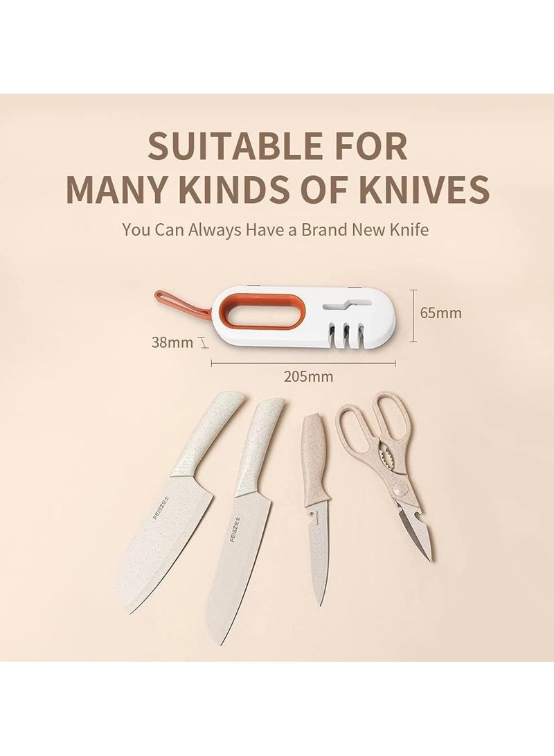Knife and scissor Sharpener ,4-in-1 Kitchen Knife Accessories: 3-Stage Knife Sharpener Helps Repair, Restore, Polish Blades (Assorted Color) - Image 4