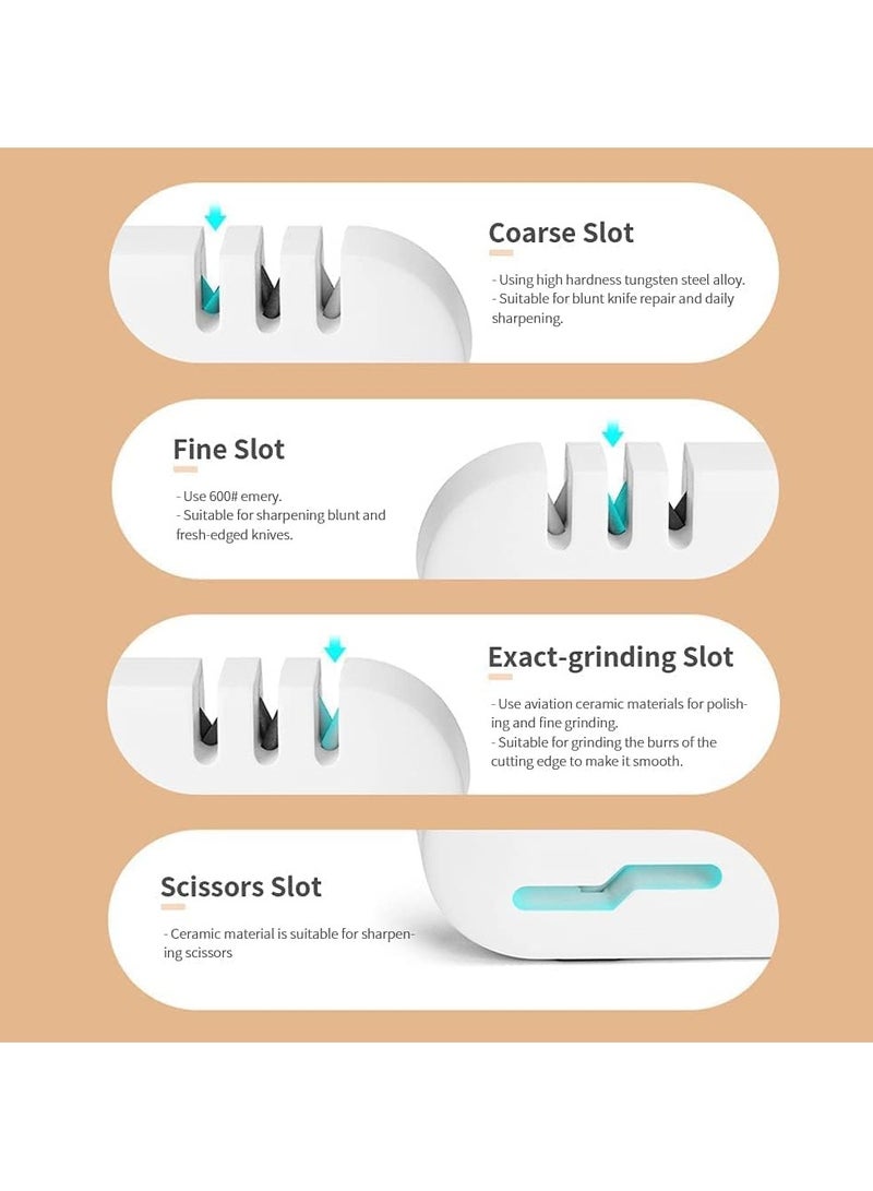 Knife and scissor Sharpener ,4-in-1 Kitchen Knife Accessories: 3-Stage Knife Sharpener Helps Repair, Restore, Polish Blades (Assorted Color) - Image 5