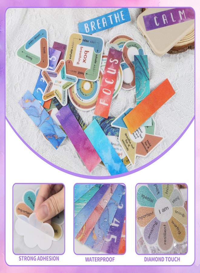 Bsenhe 45PCS Calm Strips for Anxiety Sensory Stickers Anxiety Relief Items Mental Health Stickers for Office Classroom Relieve Stress Sensory Sticker Different Textures 30 Sensory Strips 15 Special Shapes - Image 4