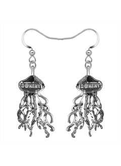 Newei Cute Enamel Whale Octopus Jellyfish Shark Earrings Dangle Jewelry for Women Sea Animals Gifts (Purple Jellyfish)  - Image 5