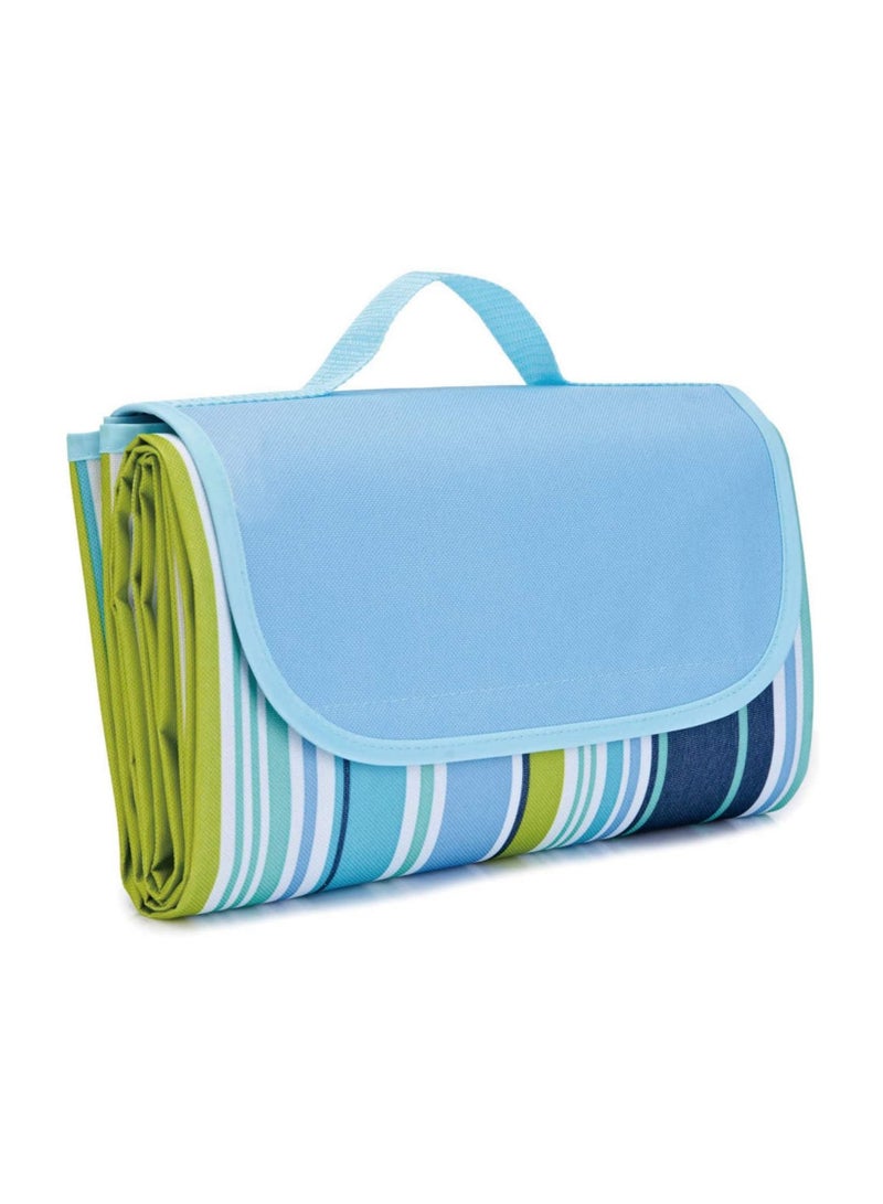 BLOOMING TIME Waterproof Foldable Outdoor Camping Mat Widen Picnic Plaid Beach Blanket Baby Multiplayer Tourist 145x180cm, Blue  - Image 1