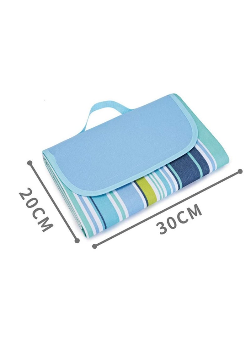 BLOOMING TIME Waterproof Foldable Outdoor Camping Mat Widen Picnic Plaid Beach Blanket Baby Multiplayer Tourist 145x180cm, Blue  - Image 5