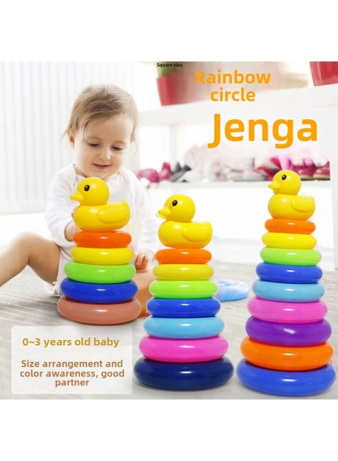 Baby Development Intelligence Rainbow Tower Ring Stacking Music Early Education 0-1-2 Years Old Baby Tumbler Toy-Color:9 Layers Of Stacking Music - Image 3