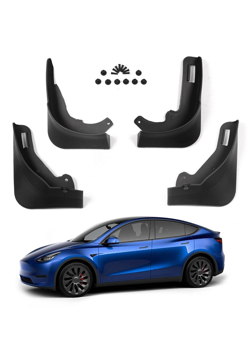 Y&D - Mud Flaps Splash Guards Fender, Front Rear Mudguard Kit Auto Fender Mudflaps with Screws Full Protection Customized No Need to Drill Holes Fit for Tesla Model Y Set of 4 - Image 1