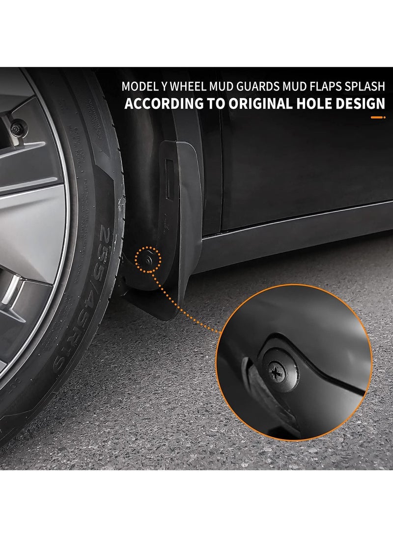 Y&D - Mud Flaps Splash Guards Fender, Front Rear Mudguard Kit Auto Fender Mudflaps with Screws Full Protection Customized No Need to Drill Holes Fit for Tesla Model Y Set of 4 - Image 1