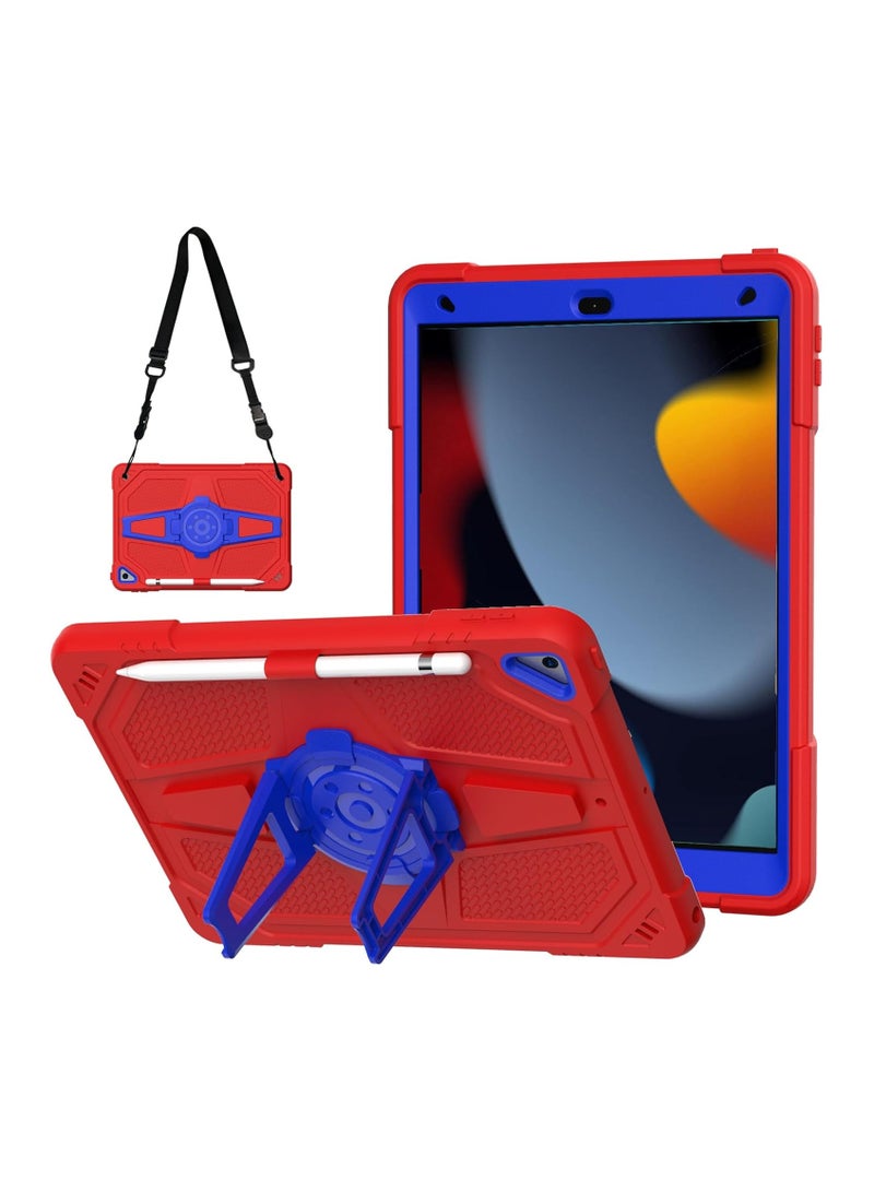 general iPad 9th/8th/7th Generation (2021/2019/2020) 10.2-inch Case with Pen Holder and Shoulder Strap, Heavy Duty Shock Resistant Rugged Case with Stand for Kids Girls Boys - Image 1