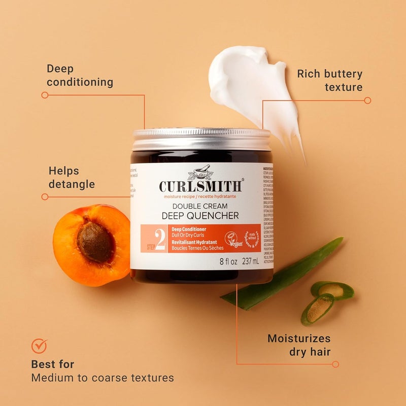 CURLSMITH Double Cream Deep Quencher - Deep Conditioning Mask for Curls, Hydrating and Detangling, For All Curl Types, Vegan & Cruelty Free - Image 3