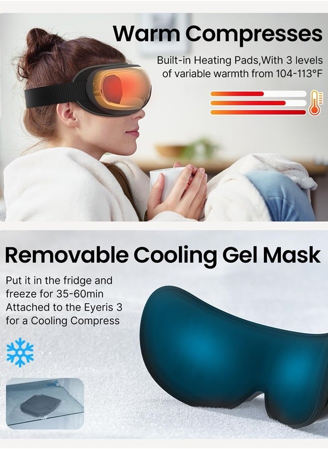 RENPHO FSA/HSA Eligible Eye Massager, Eyeris 3 -Voice Controll Eye Massager with Preset Commands & Heat, Heated Eye Mask with DIY Massage Setting, Fathers Day Dad Gifts,Bluetooth Music Eye Care Relax  - Image 4