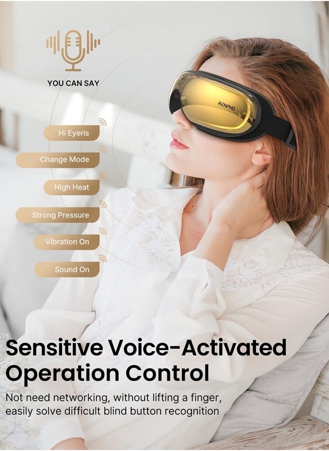 RENPHO FSA/HSA Eligible Eye Massager, Eyeris 3 -Voice Controll Eye Massager with Preset Commands & Heat, Heated Eye Mask with DIY Massage Setting, Fathers Day Dad Gifts,Bluetooth Music Eye Care Relax  - Image 2