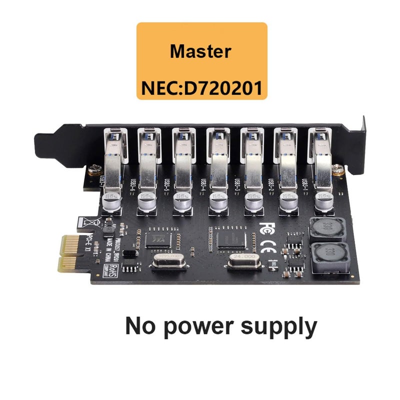 CY Card 7 Ports PCI-E to USB 3.0 HUB PCI Express Expansion Adapter 5Gbps for Motherboard - Image 3